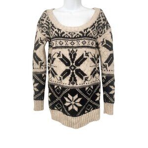 American Eagle Fair Isle Nordic Print Wool Alpaca Knit Sweater Top AE Small